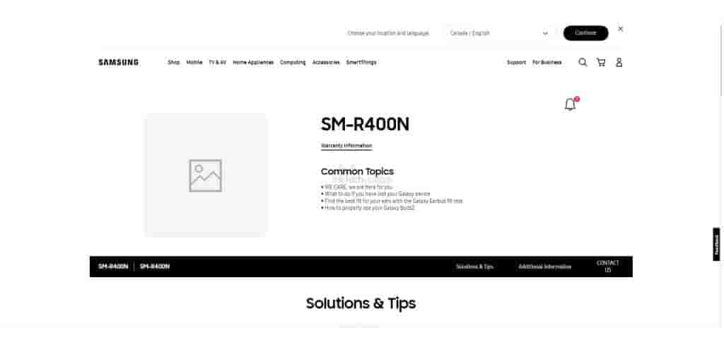 Samsung Galaxy Buds FE Canadian Support Page