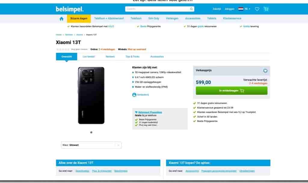 Xiaomi 13T - Netherland Price