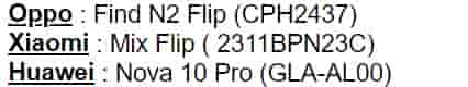Xiaomi MIX Flip IMEI database
