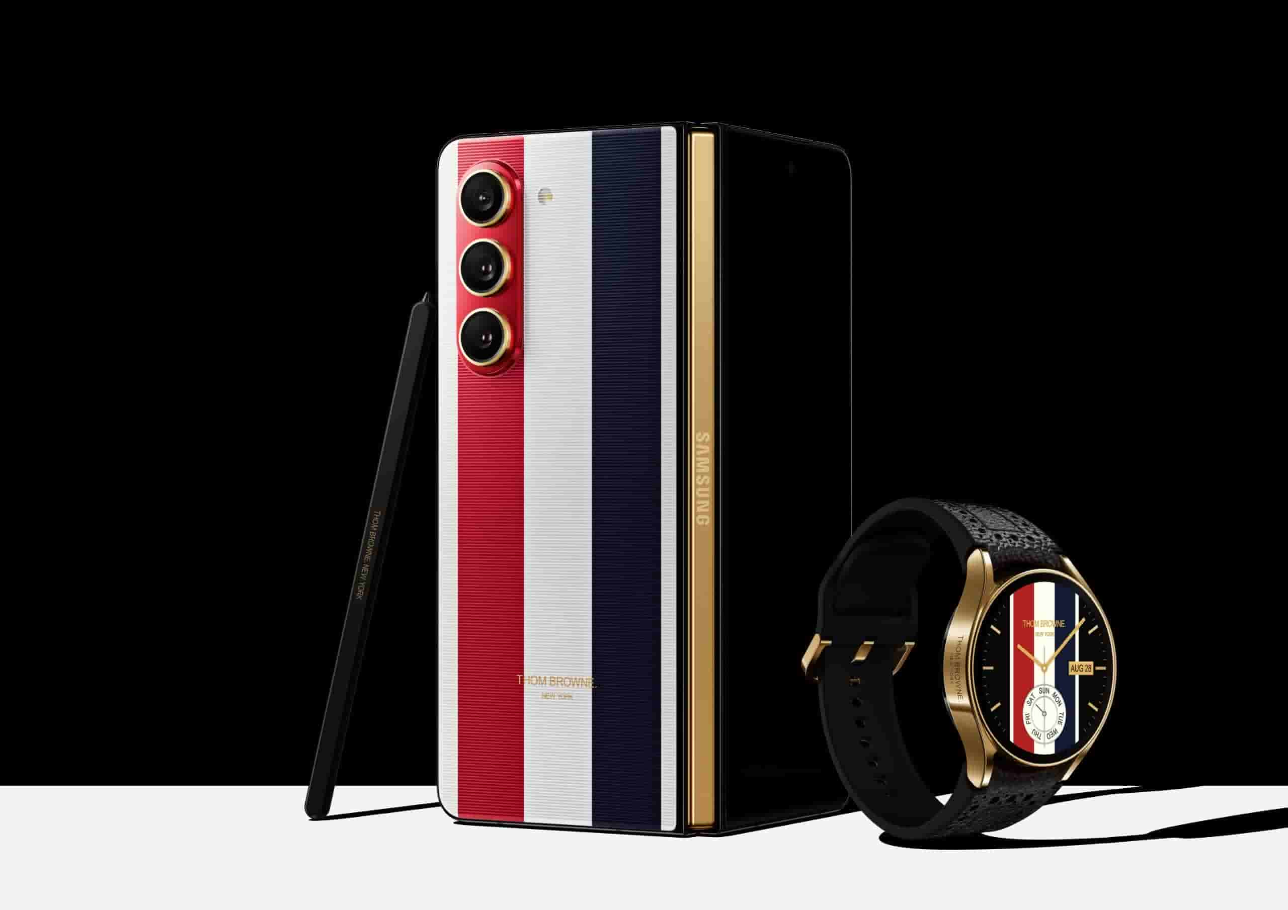 Samsung Galaxy Z Fold 5 and Watch 6 Thom Browne Edition
