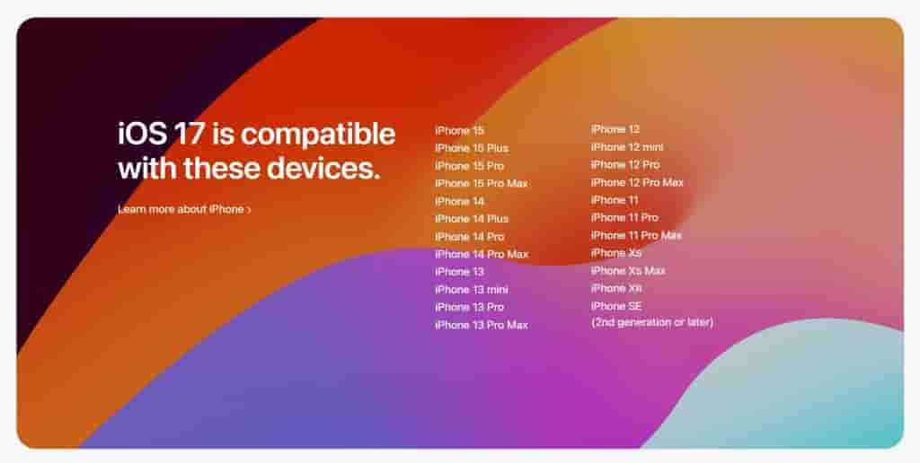 iOS 17 - Compatible Devices