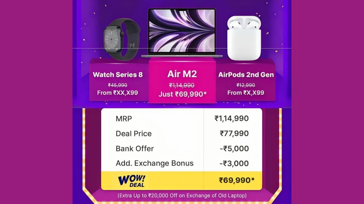 Apple MacBook Air M2 - Flipkart Big Billion Days Deal