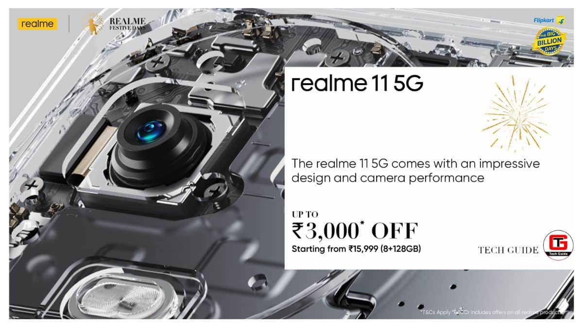 Flipkart Big Billion Days Sale - Realme 11 5G - Starts at ₹15,999 - Up to ₹3,000 Off