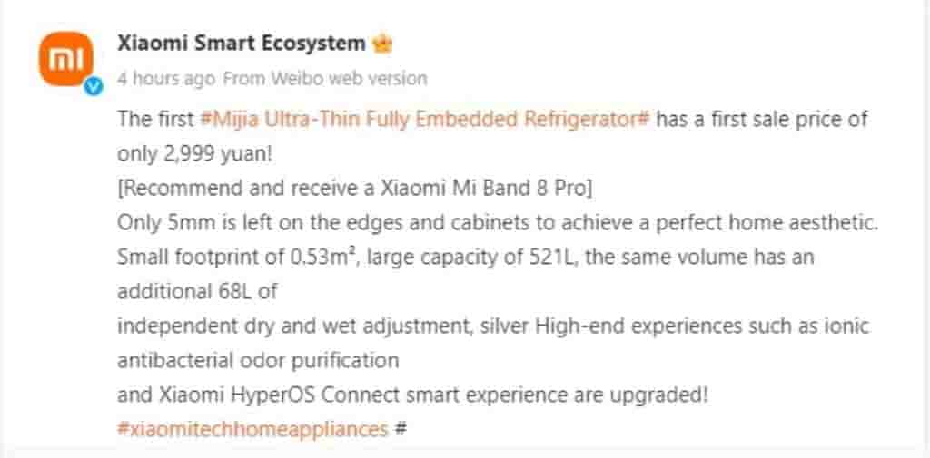 MIJIA Ultra-Thin Fully Embedded Refrigerator - 2