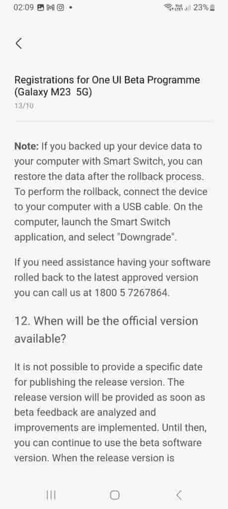 One UI 6 Beta Program - Galaxy M23 - 10