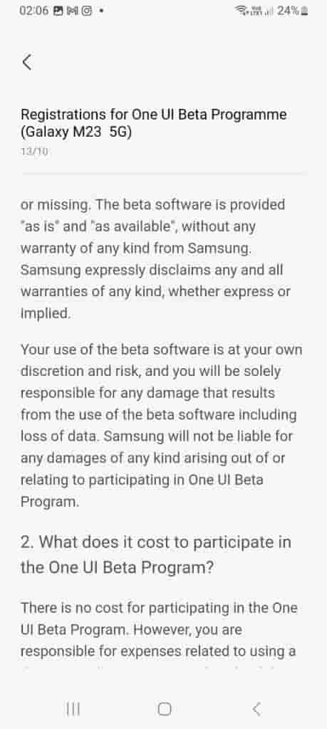 One UI 6 Beta Program - Galaxy M23 - 3