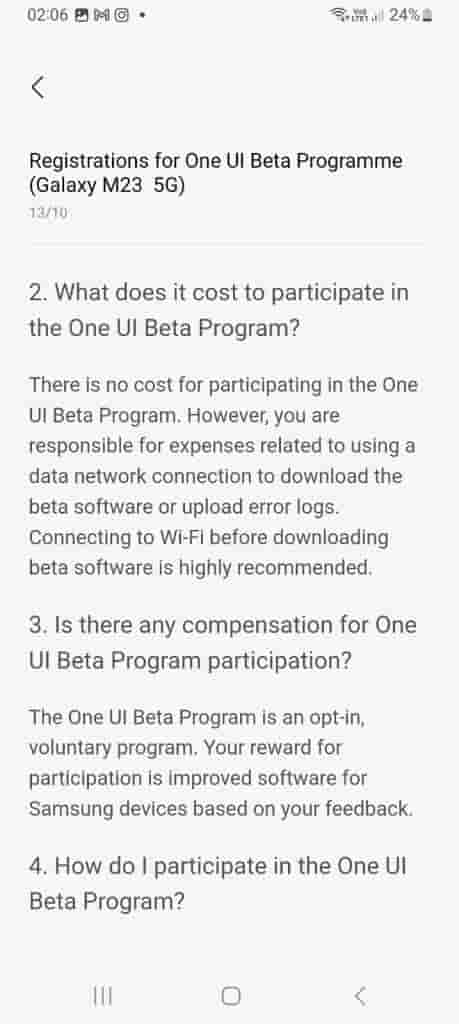 One UI 6 Beta Program - Galaxy M23 - 4
