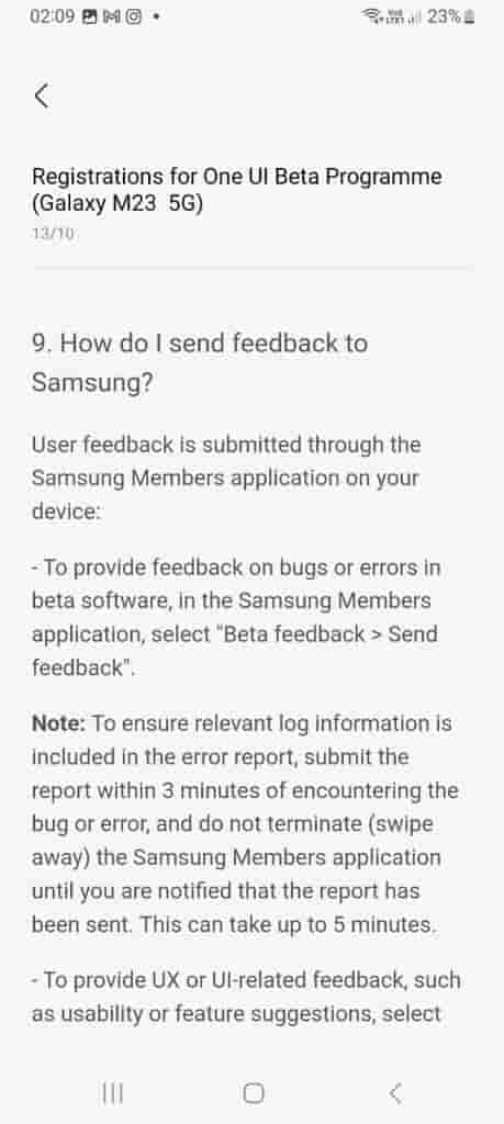 One UI 6 Beta Program - Galaxy M23 - 8