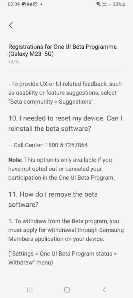 One UI 6 Beta Program - Galaxy M23 - 9