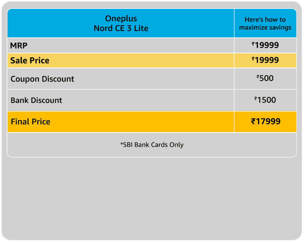 OnePlus Nord CE 3 Lite 5G - Amazon Offer 2