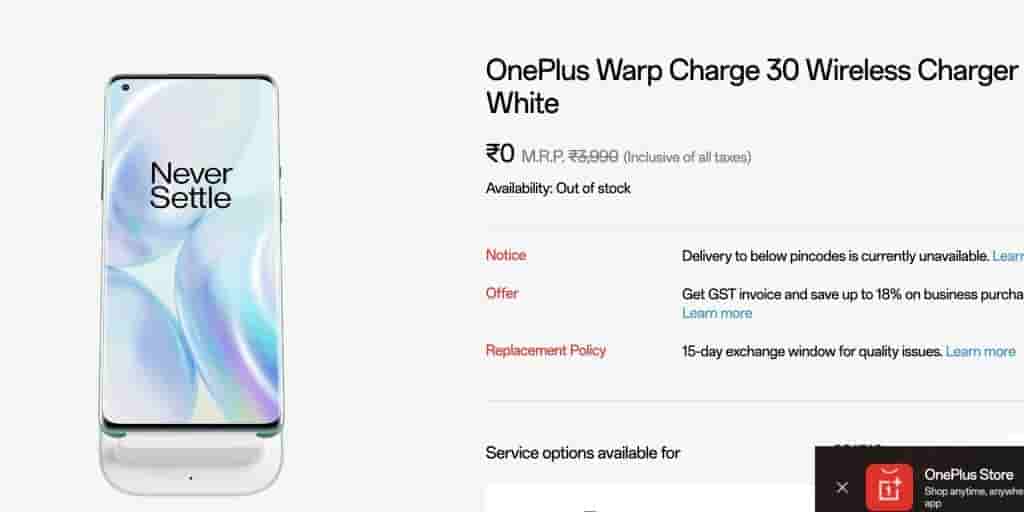 OnePlus Warp Charge 30 Wireless Charger