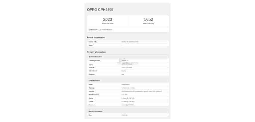 OPPO Find N3 Global Variant Geekbench Listing - 1