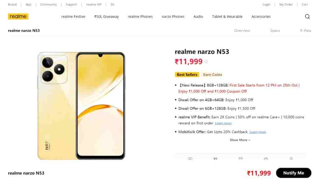 Realme Narzo N53 - 8GB RAM - New Release