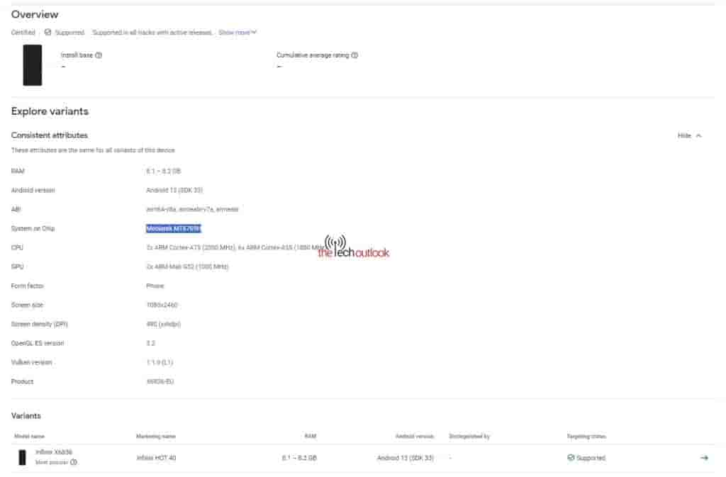 Infinix Hot 40 - Google Play Console Listing