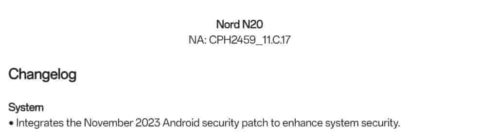 OxygenOS C.17 for the OnePlus Nord N20