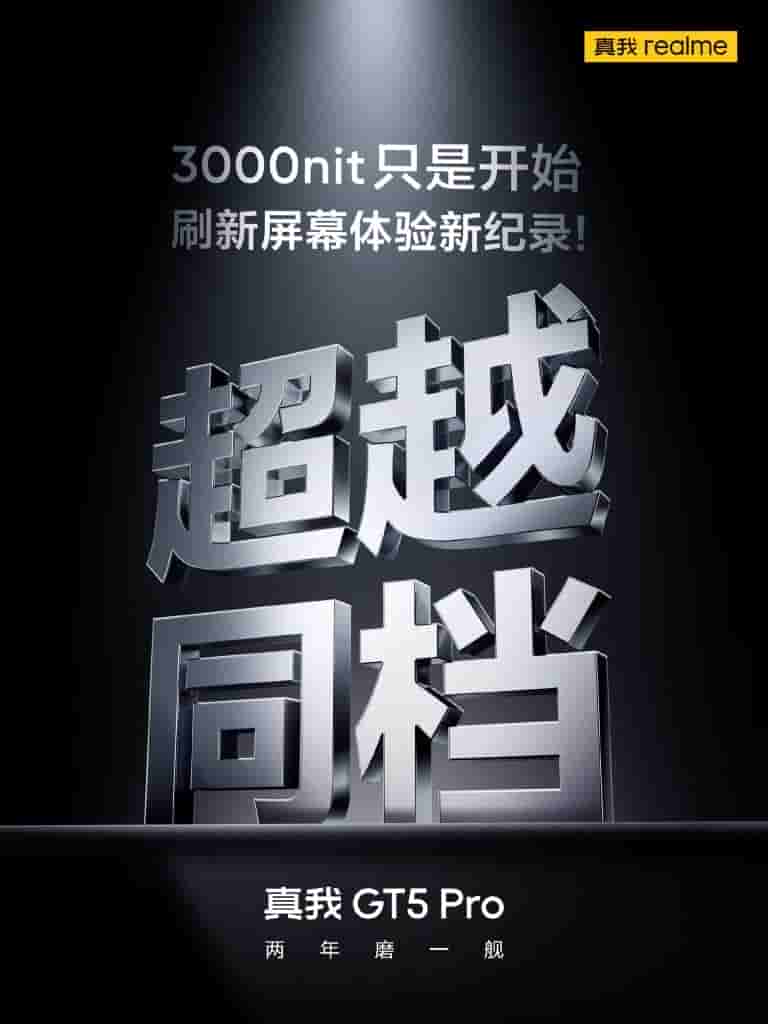 Realme GT 5 Pro display brightness