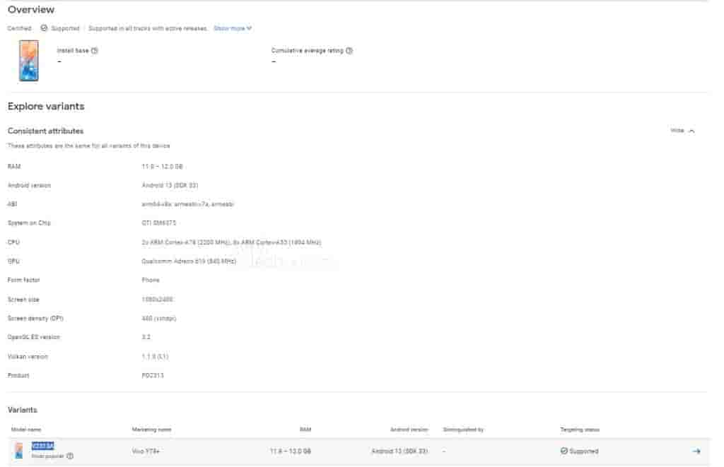 Vivo Y79+ - Google Play Console Listing