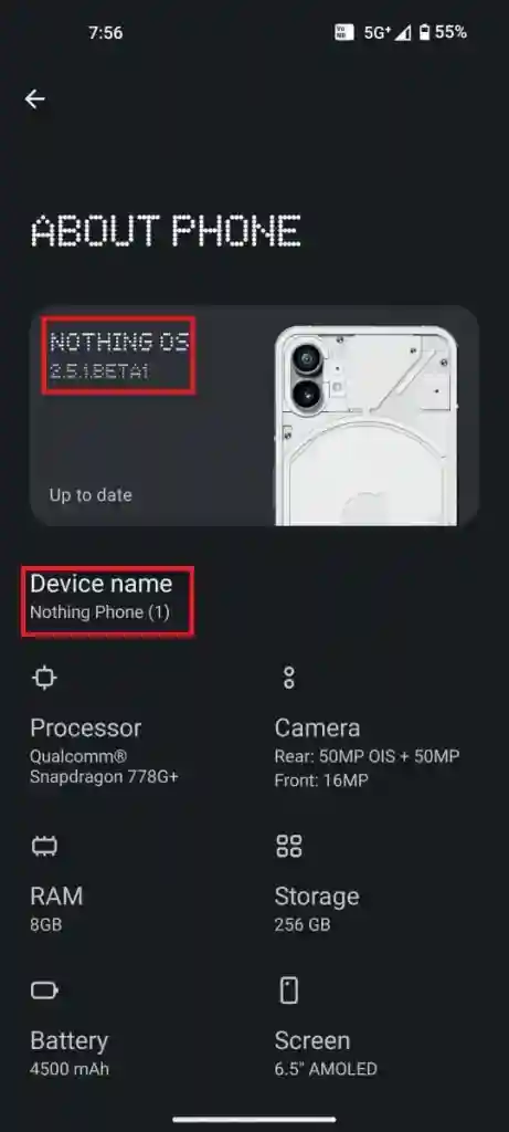 Nothing OS 2.5.1 Closed Beta 1 Update for Nothing Phone (1) - 1