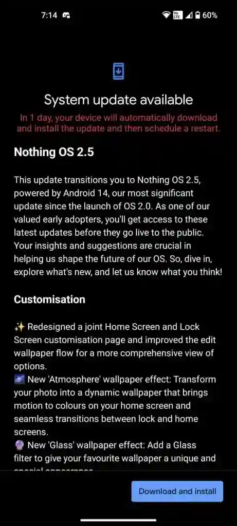 Nothing OS 2.5.1 Closed Beta 1 Update for Nothing Phone (1) - Changelog - 1