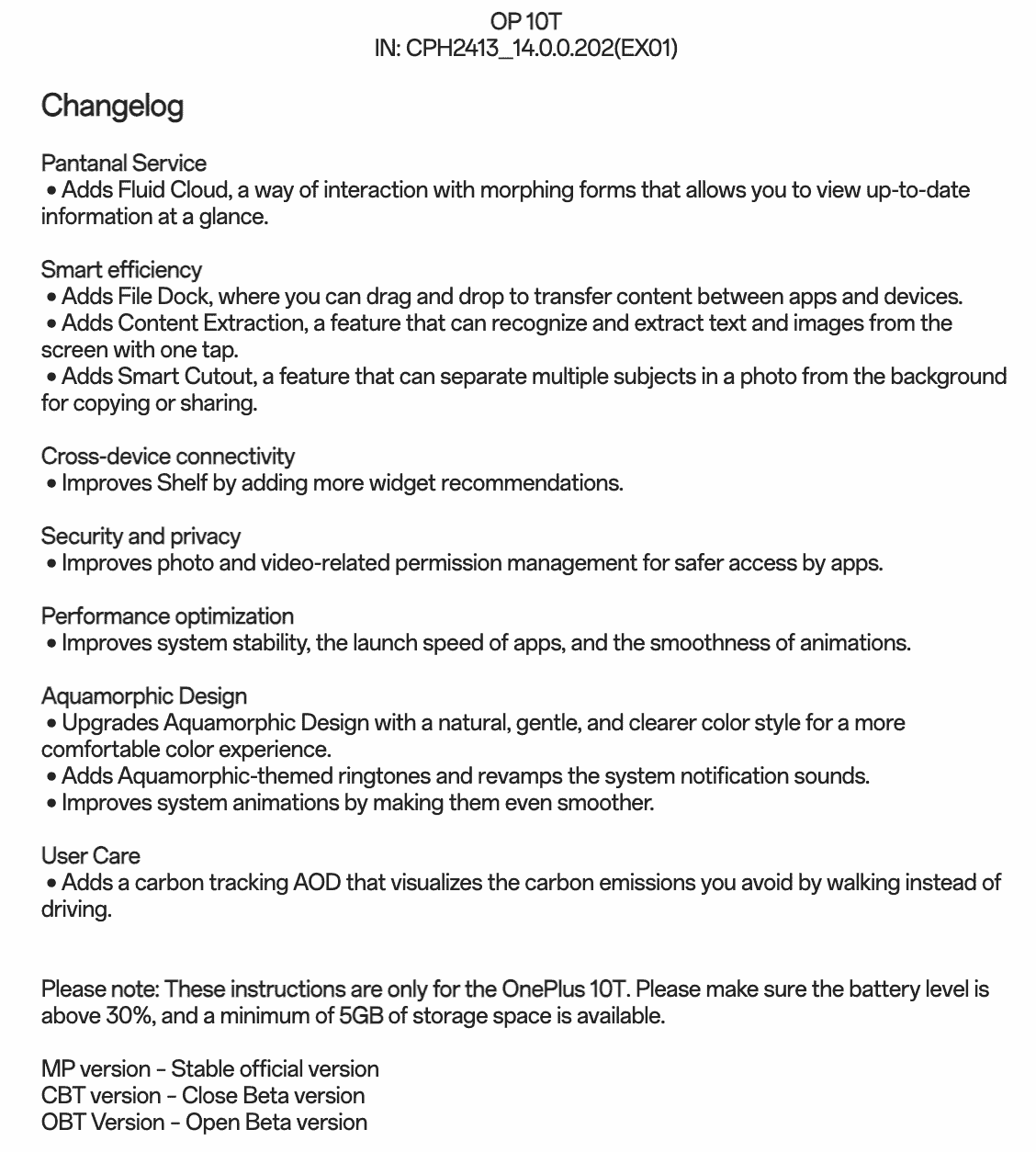 OnePlus 10T OxygenOS 14