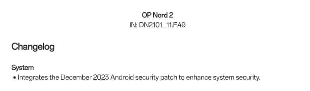 OxygenOS 13 F.49 Update for the OnePlus Nord 2