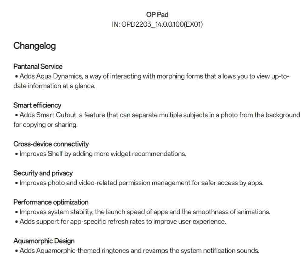 OxygenOS 14 Stable Version for OnePlus Pad
