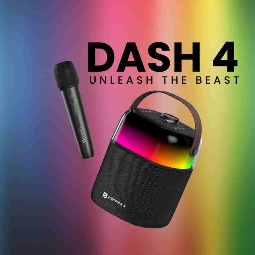 Portronics - Dash 4 Wireless Party Speaker with Karaoke Mic