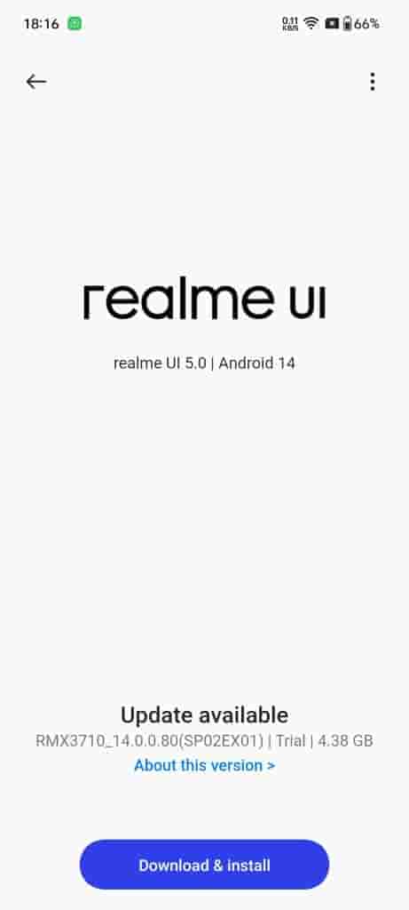 Realme C55 android 14