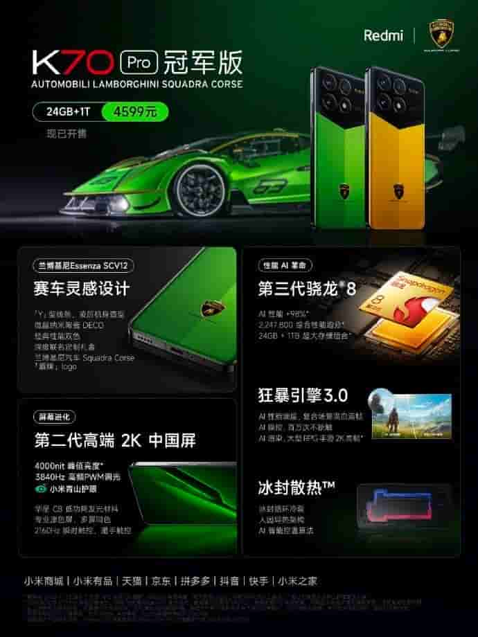Redmi K70 Pro Automobili Lamborghini Squarda Corse