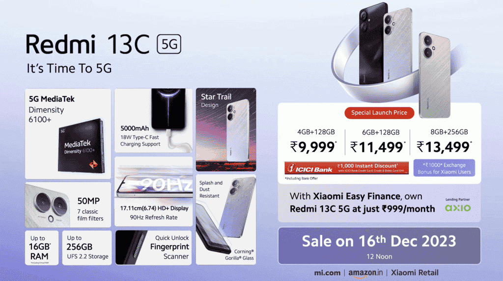 Redmi 13C 5G - Price and Availability