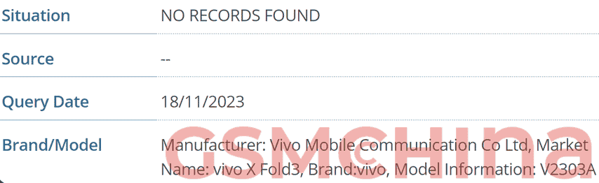Vivo X Fold 3 IMEI database