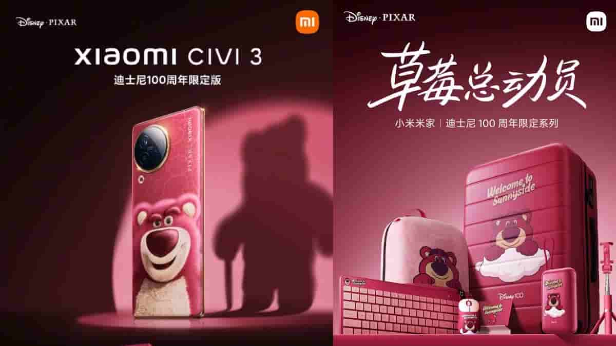 Xiaomi Civi 3 Disney Strawberry Bear Limited Edition Smartphone and Other Products Launched in China