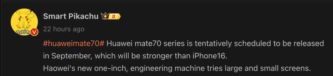 Huawei Mate 70 Series Launch Time Frame Tipped - Smart Pikachu