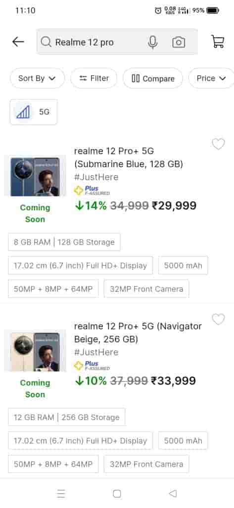 Realme 12 Pro Series - Price Leaked Via Flipkart Listing - 2