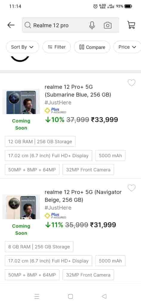 Realme 12 Pro Series - Price Leaked Via Flipkart Listing - 3