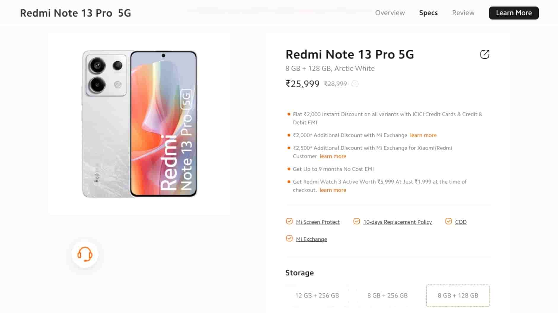Redmi Note 13 Pro 5G - 8GB.128GB