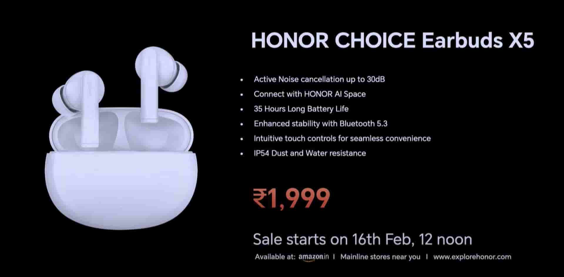 Honor Choice Earbuds X5 - Price and Availability