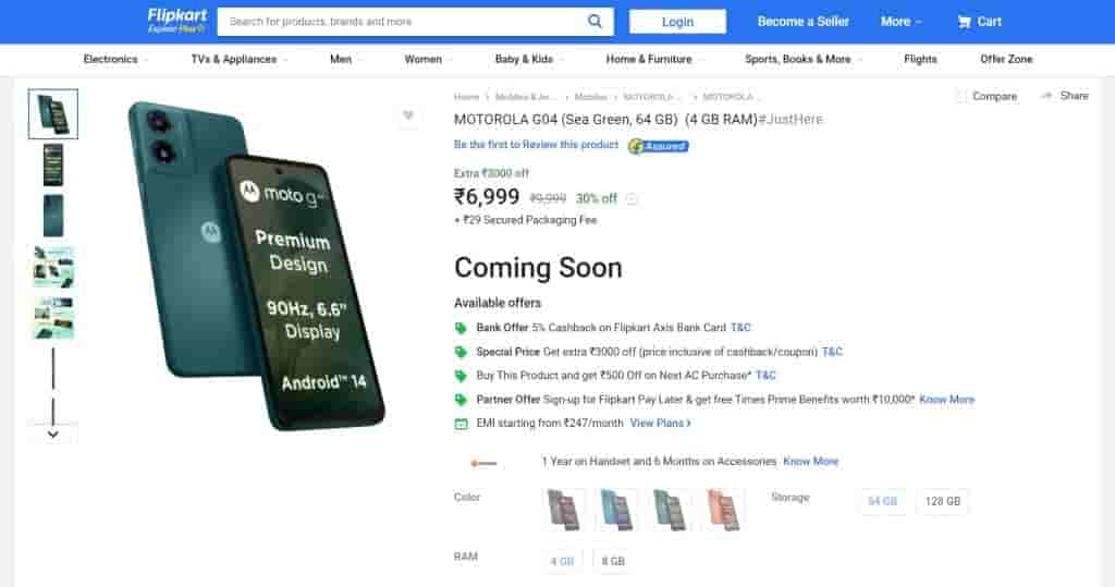 Moto G04 - Flipkart Listing - 1