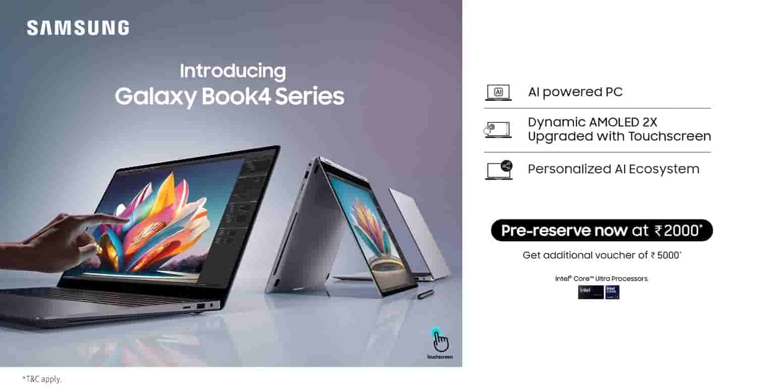 Samsung Galaxy Book 4 Series - Pre-reservation on Amazon and Flipkart