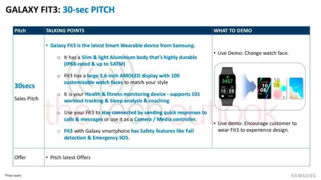 Samsung Galaxy Fit 3 specs