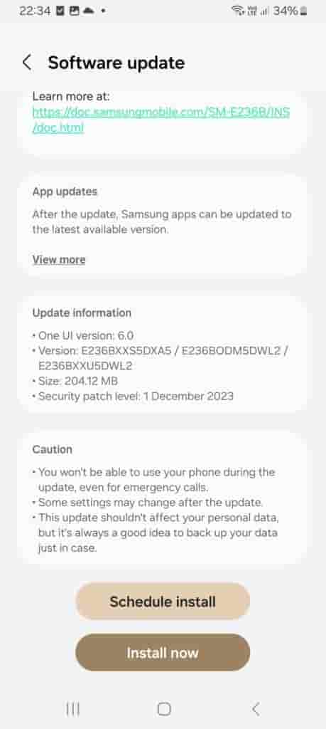 Samsung Galaxy M23 5G - Update - 2