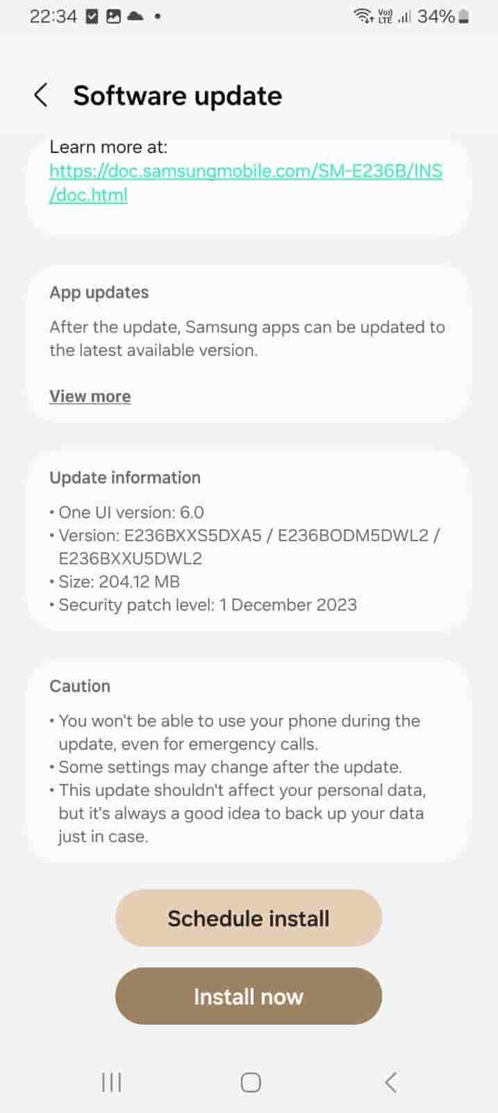 Samsung Galaxy M23 5G - Update - 2