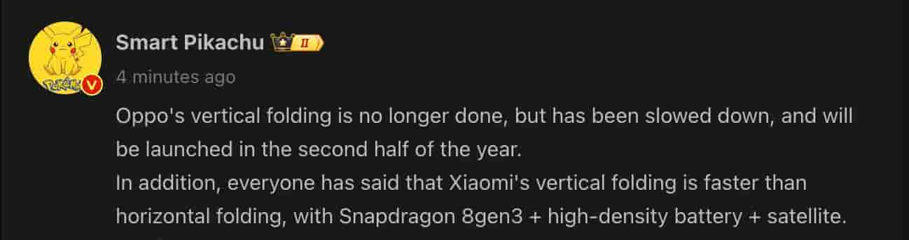 Smart Pikachu - Weibo Post - Xiaomi and OPPO Flip Devices