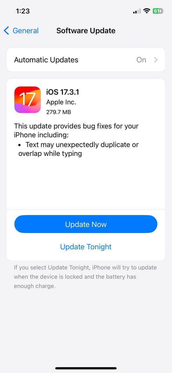 iOS 17.3.1 - Update