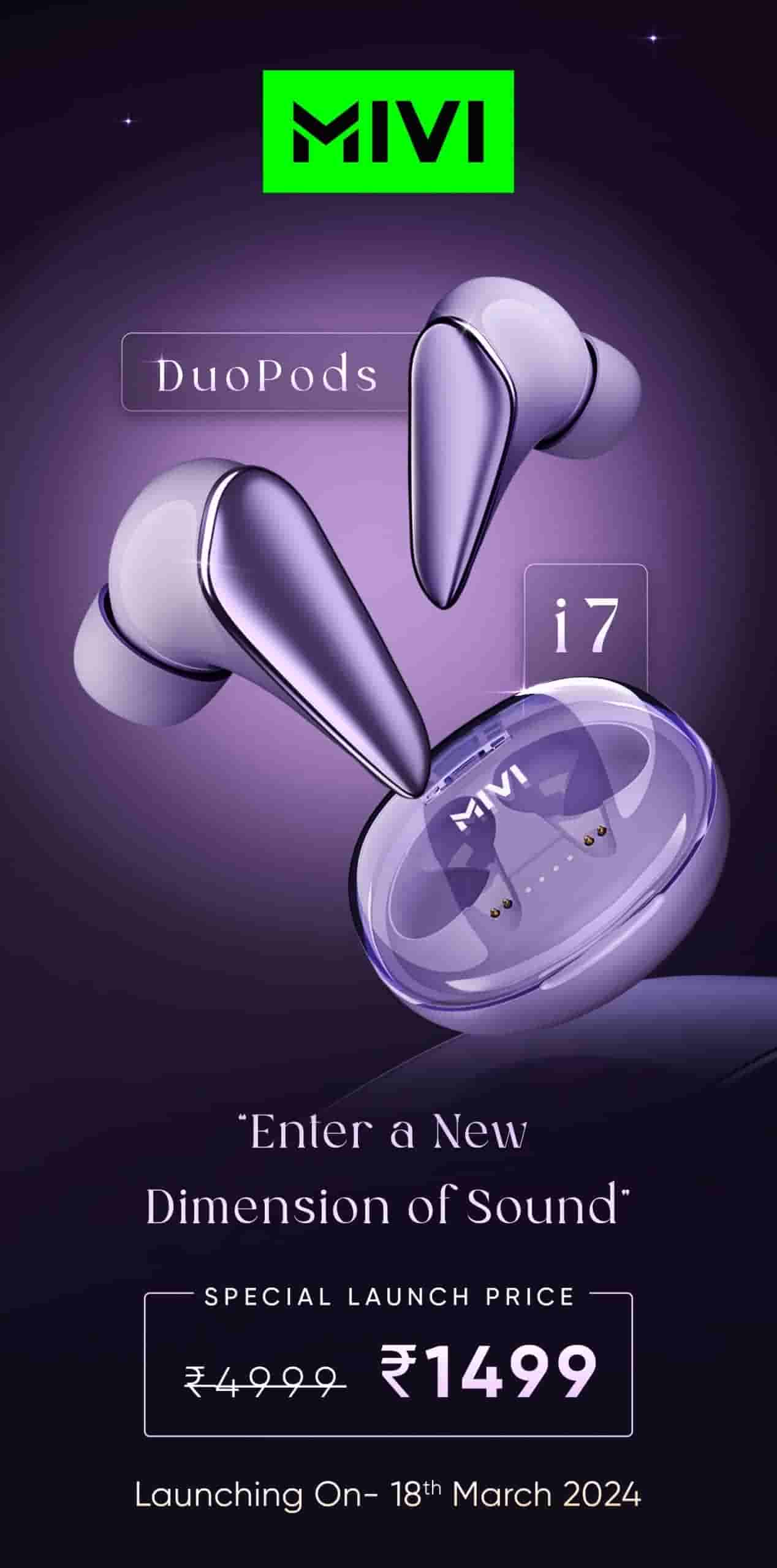 Mivi DuoPods i7 - Launch Date