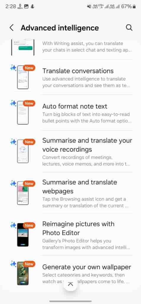 OneUi 6.1 Features