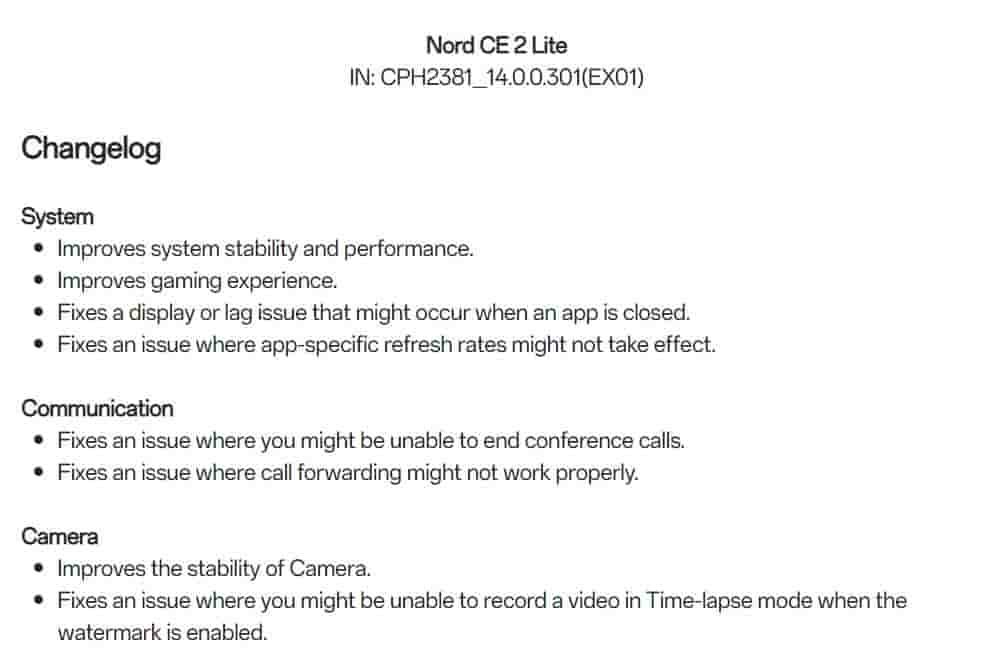 OxygenOS 14.0.0.301 for the OnePlus Nord CE 2 Lite 5G [IN ONLY]