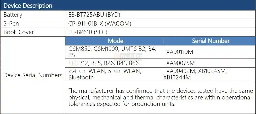 Samsung Galaxy Tab S6 Lite - FCC Certification - 4