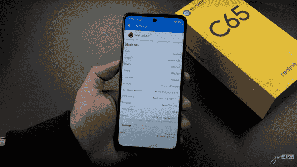 Realme C65 - Key Specs