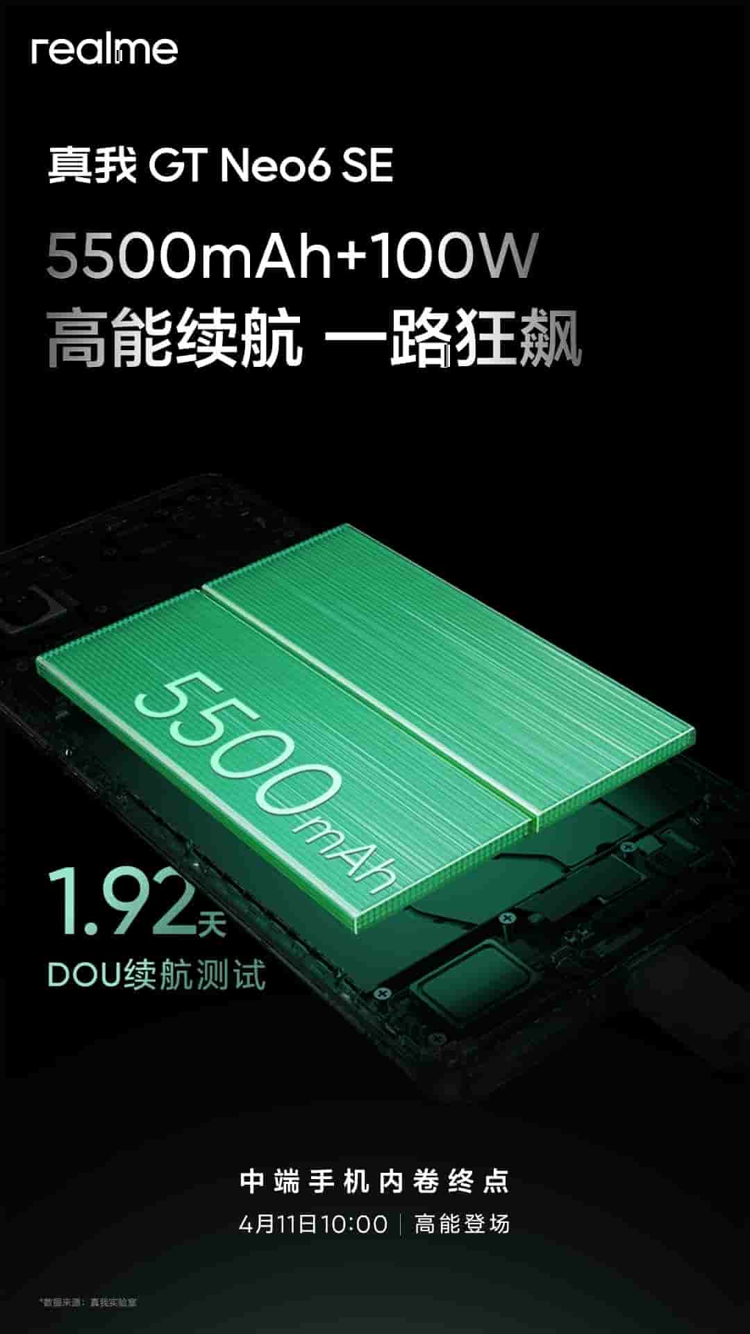 Realme GT Neo 6 SE battery